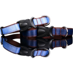 Reguliuojamas antkaklis šuniui „Jeans“ – Denim/Brown, 35–54 cm