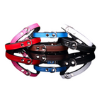 Rankų darbo odinis antkaklis šuniui – baltai juodas, 44 cm